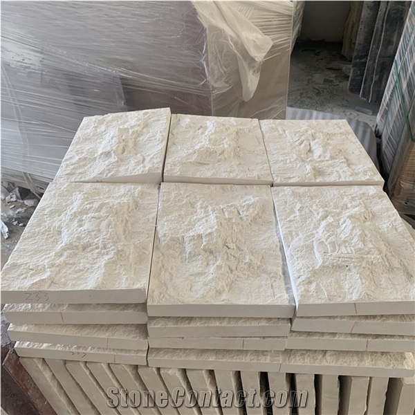 Natural Split Surface White Limestone Tiles For Wall Decor
