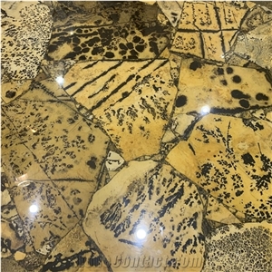 Natural Yellow Exotic Stone Table for Hotel and Home Decor