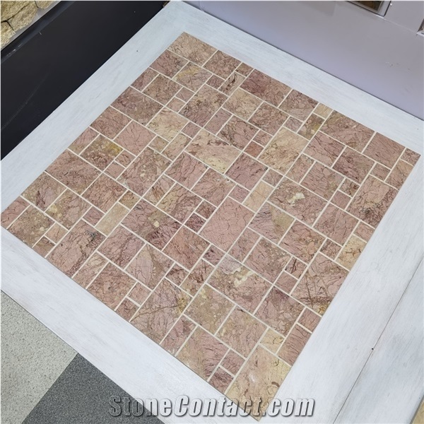 Pink Marble Mosaic Tile Interior and Exterior Wall