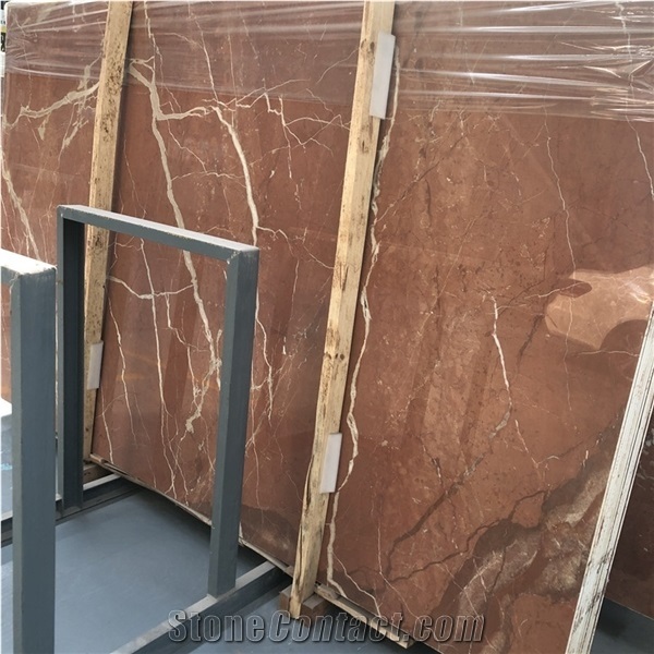 Polished Red Marble Slabs Tiles for Interior Floor and Wall