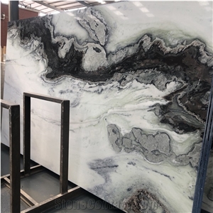 Popular White Marble Slab with Black Veins for Counertop