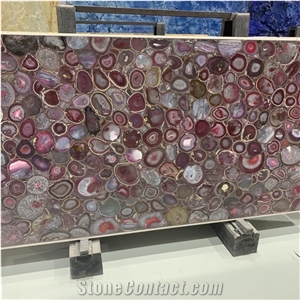 Red Semiprecious Stone Slab &Tile Agate Stone For Wall Decor