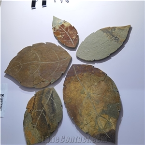 Rusty Exterior Slate Leaf Shape Flooring Garden Decor