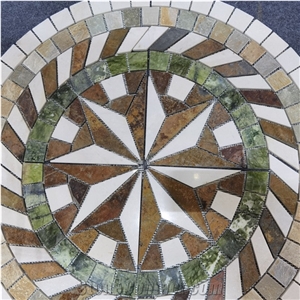 Slate Mosaic Medallion Flat Stones Free Mosaic Flower