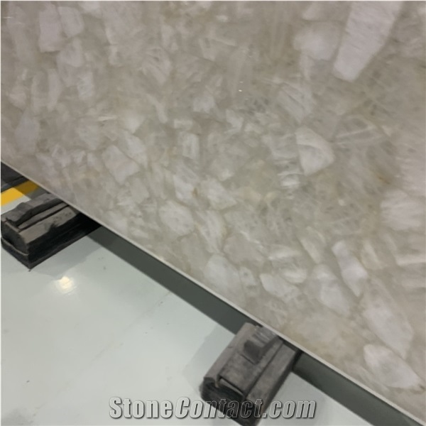 Translucent Semi Precious Gemstone White Agate Stone Slabs