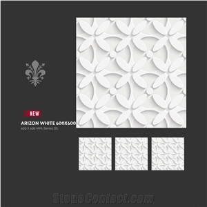 Florence Ceramic Tiles 3d Flower Look 600x600 mm