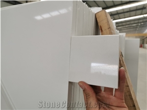 Pure White Artificial Quartz Slabs Engineer Surface Stones