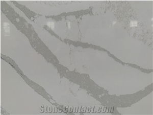 White Calacatta Artificial Quartz Slabs Engineer Stones