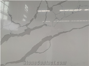 White Calacatta Quartz Stones Solid Surface Slabs