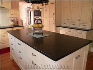 Absolute Black Granite Kitchen Countertop, Island Top