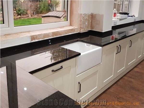 Absolute Black Granite Kitchen Perimeter Countertop