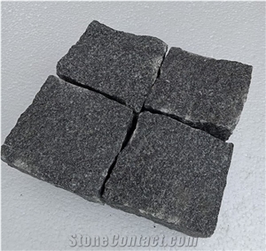 Black Granite (Gabbro) Split Cube Stone, Granite Cobblestone