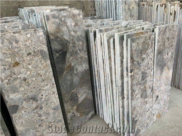 Breccia Grey and White Crystal Marble