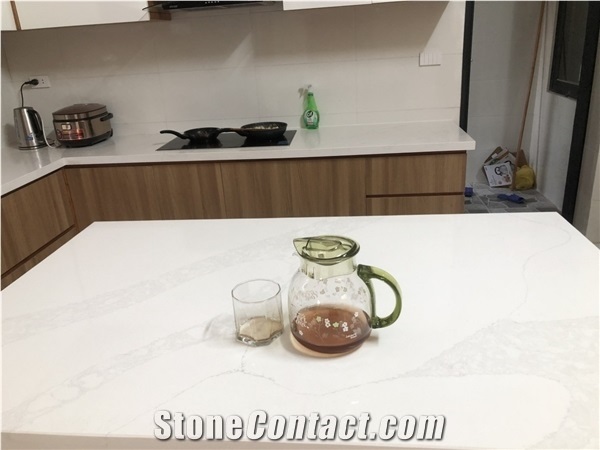 Calacatta Quartz Stone Countertop Made in Vietnam