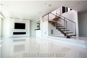 Crystal White Marble Slabs, Cut to Size in Floor and Wall