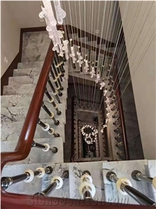 Brazilian Arabescato Marble Stairs Step Treads