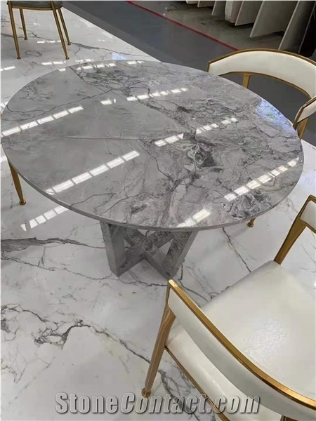 Brazilian Arabescato Marble Table Top Counters