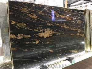 Black Taurus Granite Slabs Brazil Black Gold Granite Slab