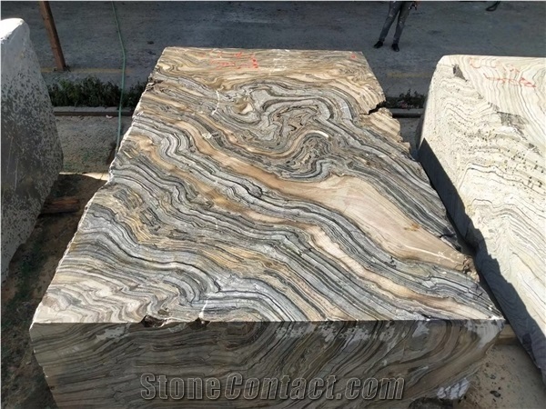 Black Wood Marble Big Quarry Blocks Golden Vein Rough Blocks