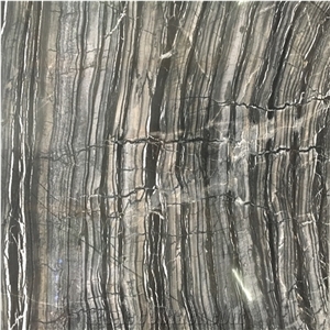 Black Wood Vein Marble Flooring Tile Skirting French Pattern