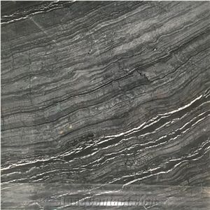 Black Wood Vein Marble Flooring Tile Skirting French Pattern
