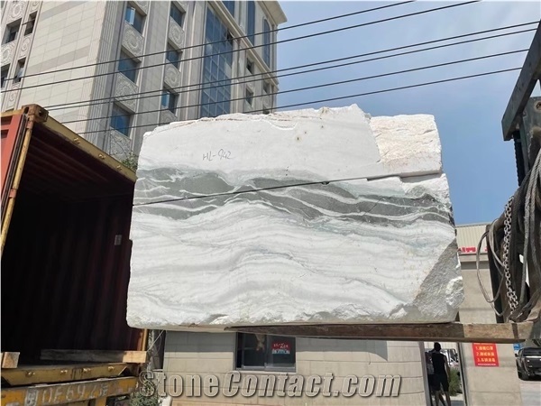 China Panda White Marble Big Rough Blocks Exotic Raw Blocks