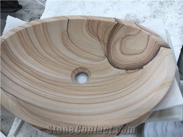 China Sandstone Bathroom Vessel Wash Bowls Oval Vessel Sink