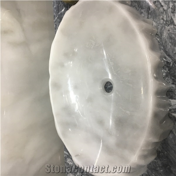 China White Round Wash Bowls Marble Wash Farmhouse Sinks