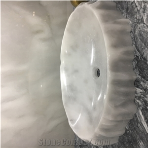 China White Round Wash Bowls Marble Wash Farmhouse Sinks