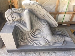 Granite Carved Weeping Angel Headstones Cemetery Monuments