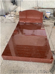 Indian Red Slant Book Shape Gravestone Markers Bevel Grave