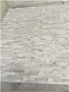 Marble Mosaict Wall Tile White Wood Split Linear Strips Tile