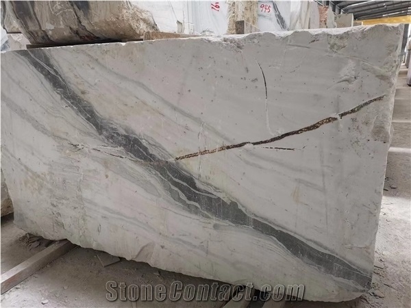 Panda White Marble Big Rough Blocks Quarry Raw Blocks