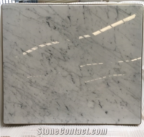 Square Statuario Cafe Table Tops Marble Reception Countertop