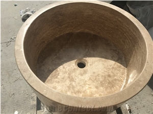 Travertino Classico Pedestal Basins Travertine Wash Bowls