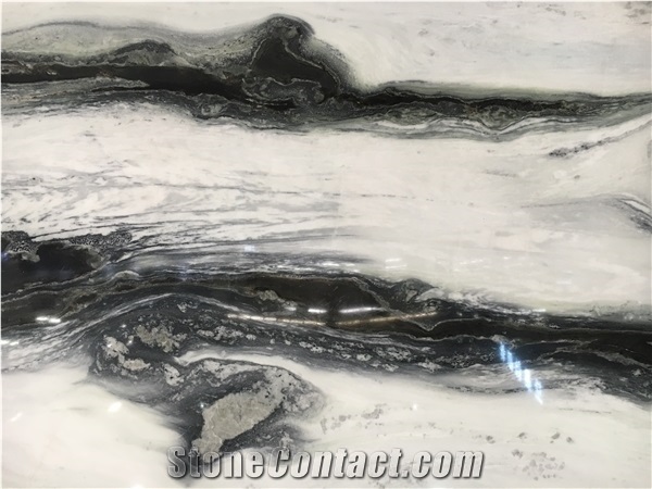 White Black Quartzite Slab for Kitchen and Bathroom Tops