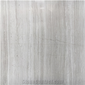 White Wood Grain Marble Slabs French Pattern Floor Covering