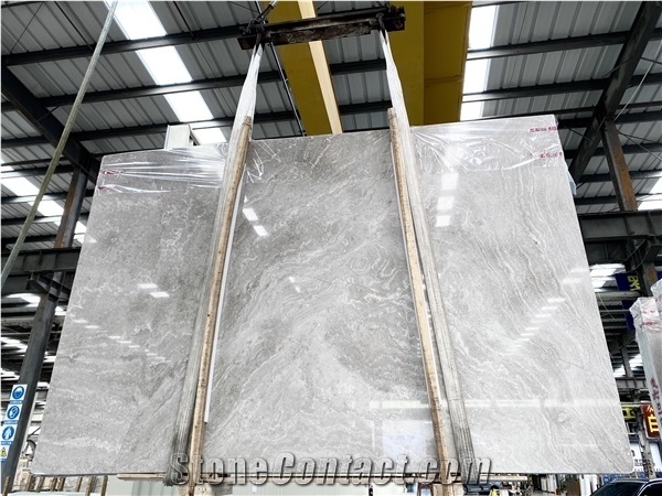 White Wooden Marble Crossing Cut Slab Wall Skirting Cladding