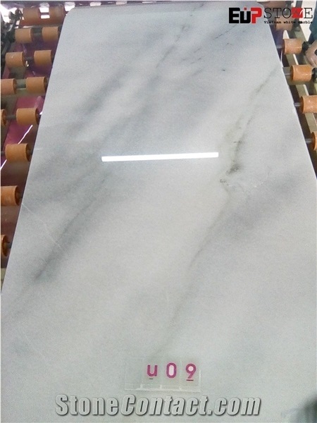 White Marble Slabs with Cross Black Vein