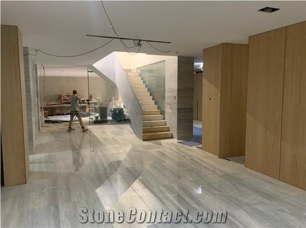Alba Grey Marble Flooring- Polished