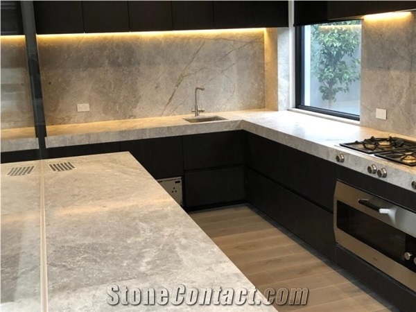 Tundra Grey Honed Supply and Installed Kitchen Countertop