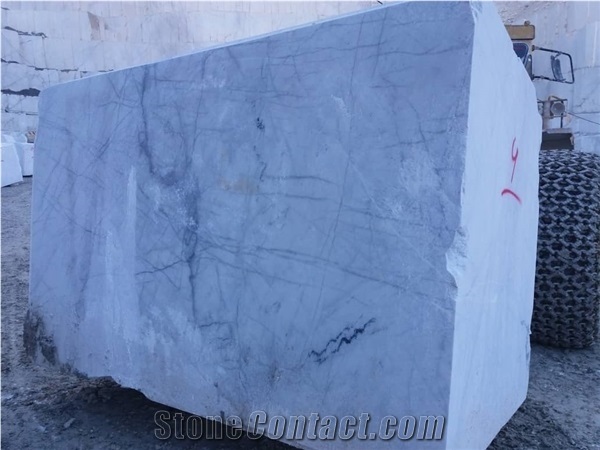 Iranian Crystal White Wavy Marble Blocks