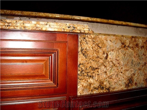 Monserrat Gold Granite Kitchen Countertop, Island Top