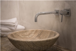 Travertine Silver Honed Hand Wash Basin
