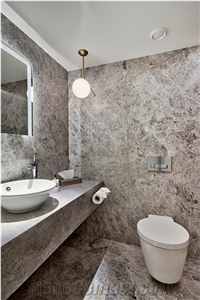 Tundra Grey Marble Polished Bathroom Counter Top