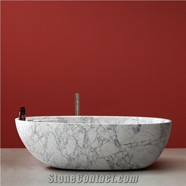Carrara White Marble Stone Bathroom Bath Tub