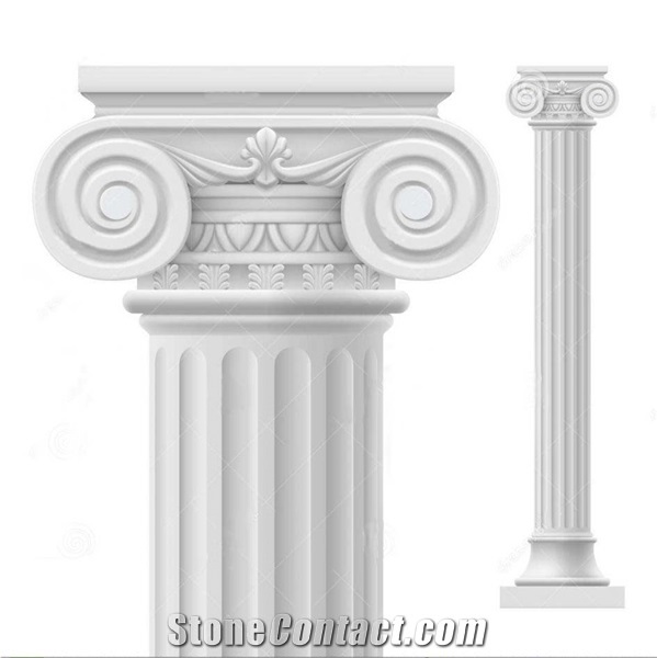 Carved White Marble Natural Stone Roman Columns