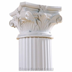 Carved White Marble Natural Stone Roman Columns