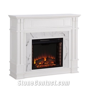Classical French Style White Marble Fireplace Surround