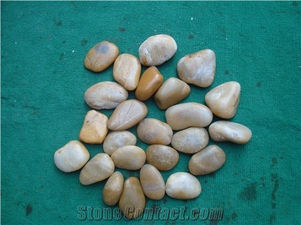 Factory Supply Decorative Polished Yellow River Pebbles